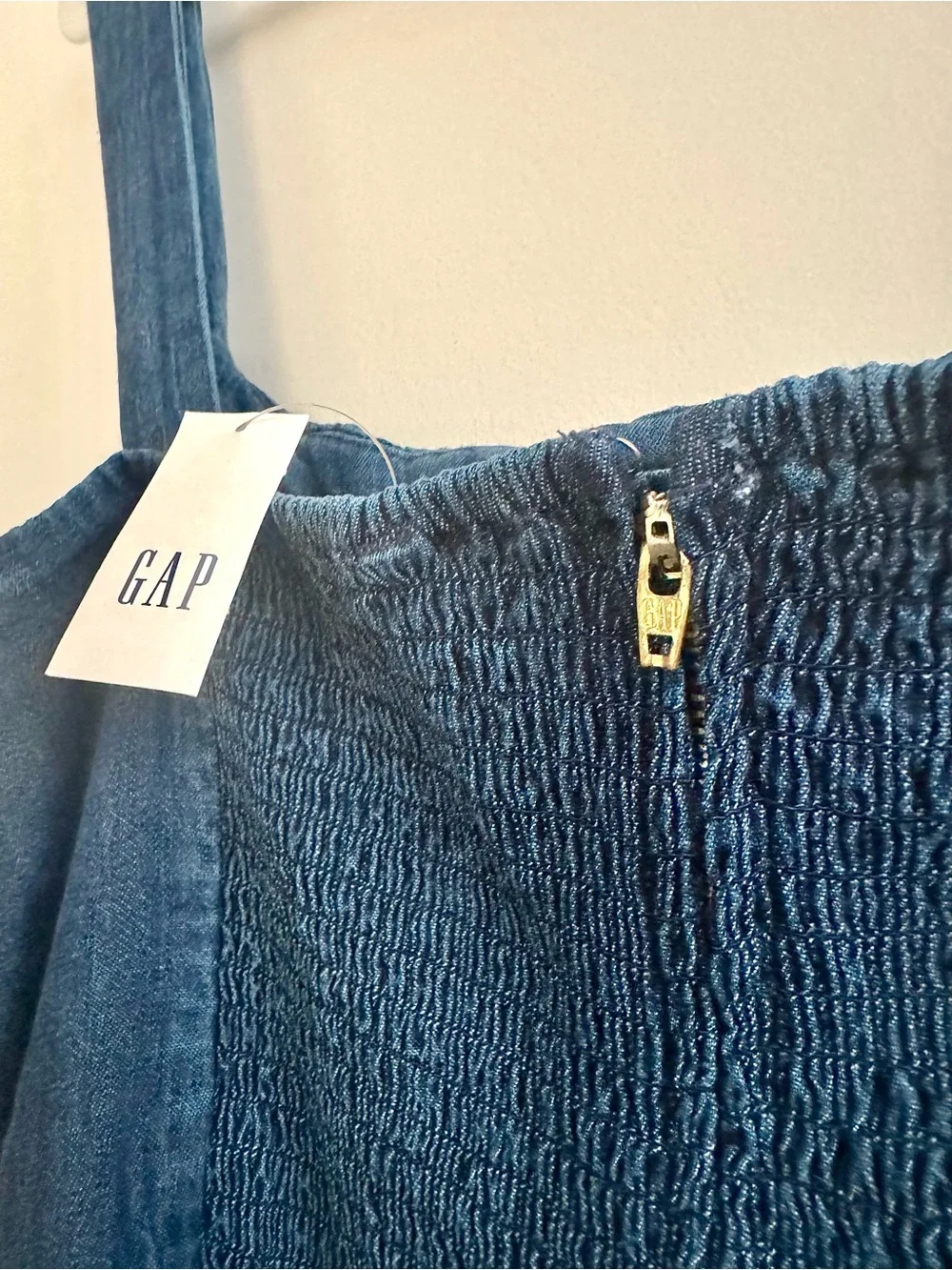 NWT Gap Denim Drop-Waist Corset Midi Dress XL